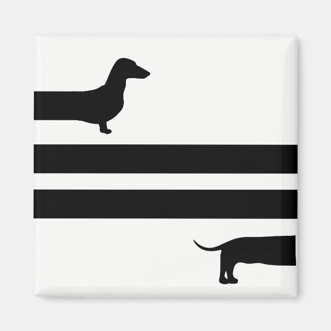 Funny Dachshund silhouette Magnet (Framsidan)