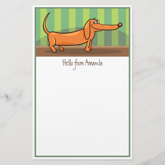 Funny Dachshund Stationery Brevpapper (Framsida)