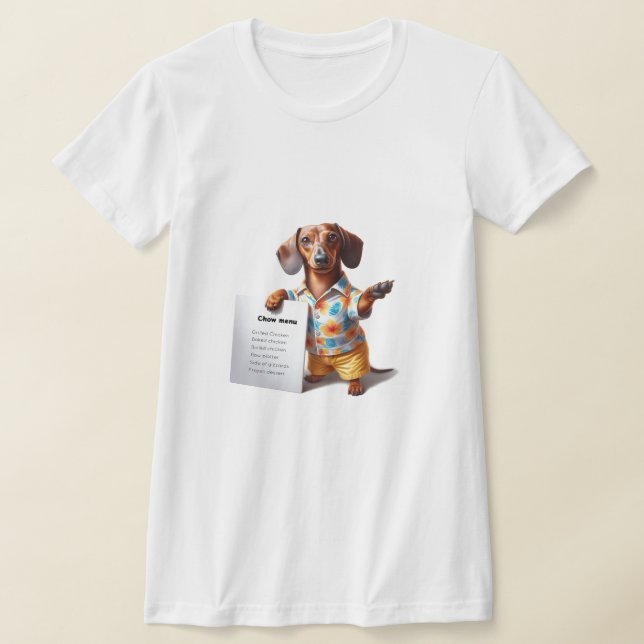Funny Dachshund T Shirt (Laydown)