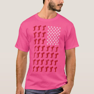 Funny Dachshund USA flagga Animal Wiener Hund T Shirt