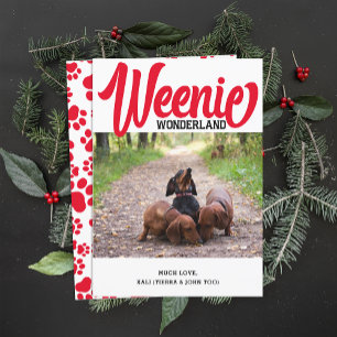 Funny Dachshund Weenie Hund Anpassningsbar Photo Julkort