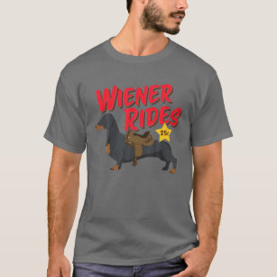 Funny Dachshund Wiener Rides Hund älskare T Shirt