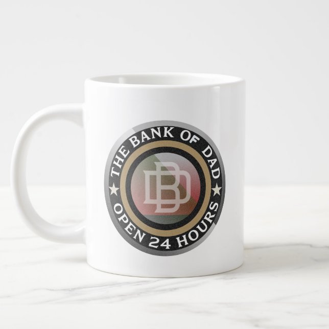 Funny Dad bank word art  Jumbo Mugg (Vänster)