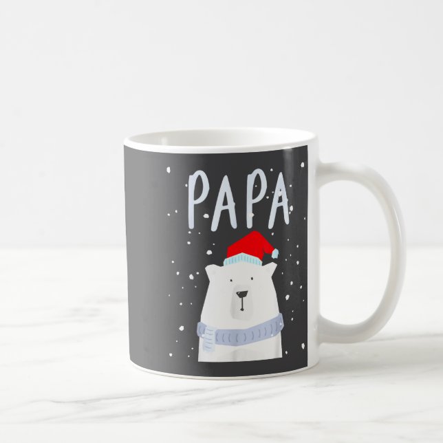 Funny Dad Bear Christmas Saint Hat Couples Family  Kaffemugg (Höger)