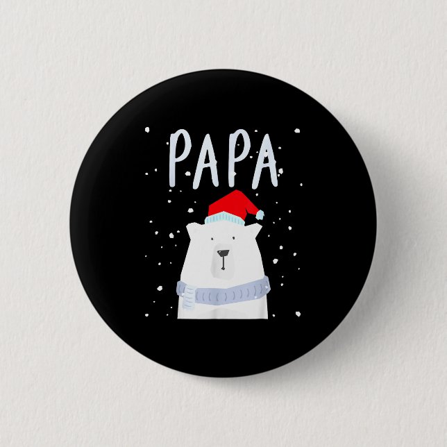 Funny Dad Bear Christmas Saint Hat Couples Family  Knapp (Framsida)