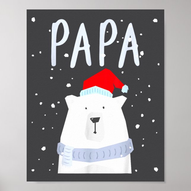 Funny Dad Bear Christmas Saint Hat Couples Family  Poster (Framsidan)