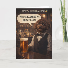 Funny Dad Birthday Card Dog Pub Joke Cockapoo Kort