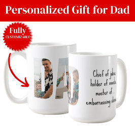 Funny Dad Mug – Chief of Jokes & Master of Snacks Kaffemugg