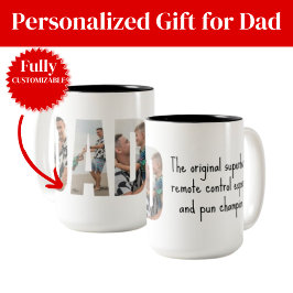 Funny Dad Mug – Original Superhero & Pun Champion Två-Tonad Mugg