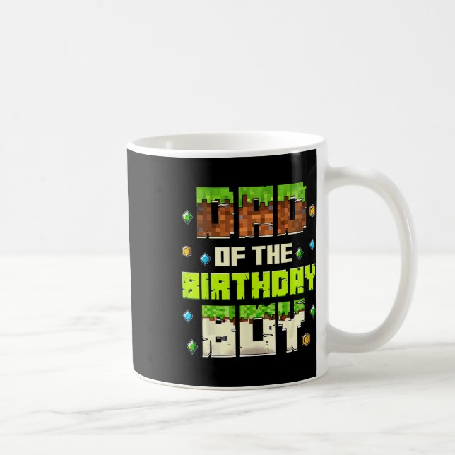 Funny Dad Of The Birthday Boy Video Gamer Pixel Bd Kaffemugg (Höger)