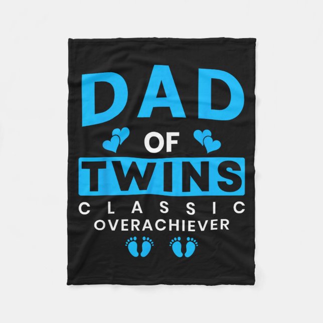 Funny Dad Of Twins Clic Overachiever Twins  Fleecefilt (Framsidan)