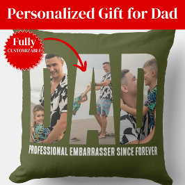 Funny Dad Photo Collage Throw Pillow Kudde