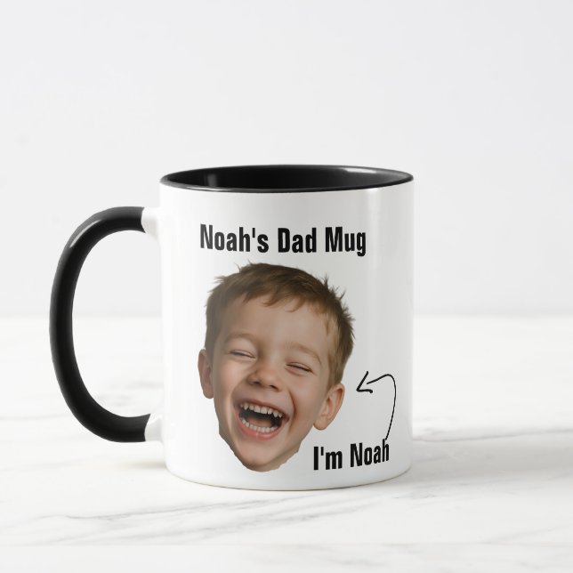 Funny Dad Photo Face Mug - Custom Joke Gift Mugg (Vänster)
