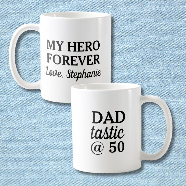 Funny Dad Tastic @50 Hero Forever 50th Birthday Kaffemugg (Skapare uppladdad)