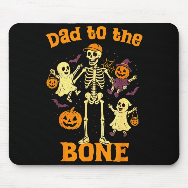Funny Dad To The Bone Skeleton With Kids Halloween Musmatta (Framsidan)