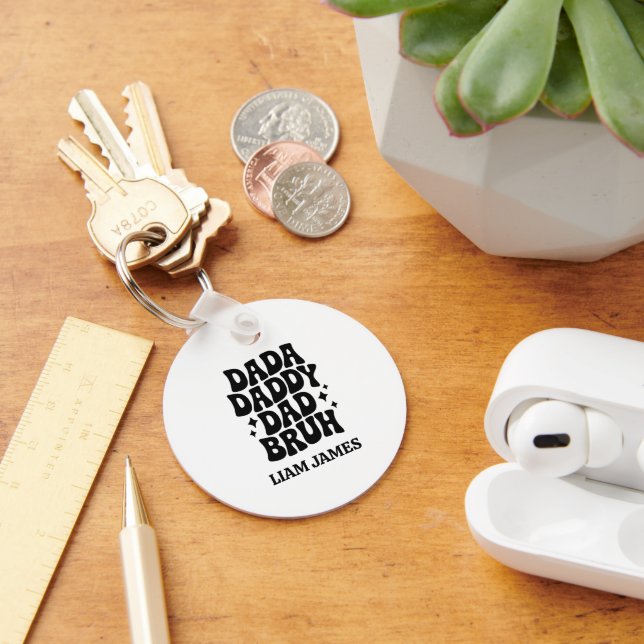 Funny Dada pappa Pappa Bruh Fars dag-gåva till pap Nyckelring (Skrivbord)