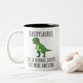 Funny Daddy Dinosaur Daddysaurus Två-Tonad Mugg