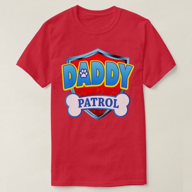 Funny DADDY Patrol Hund Mamma Pappa För manar kvin T Shirt (Design framsida)
