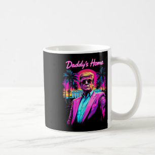 Funny Daddys Home White House Trump Rosa 2024 Retr Kaffemugg