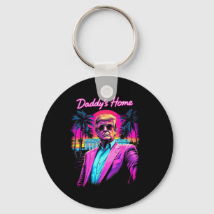 Funny Daddys Home White House Trump Rosa 2024 Retr Nyckelring