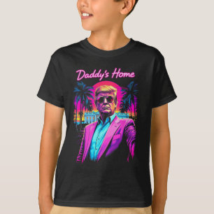 Funny Daddys Home White House Trump Rosa 2024 Retr T Shirt