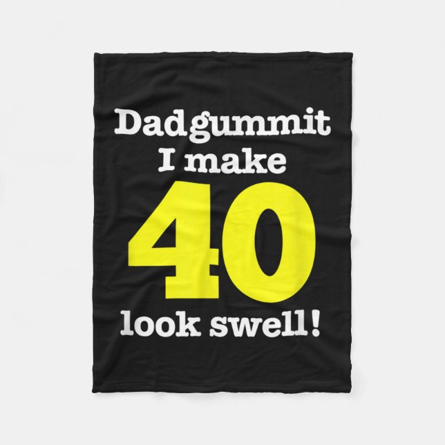 Funny Dadgummit Phrase 40th Birthday, 40ty Graphi Fleecefilt (Framsidan)