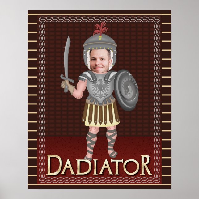 Funny Dadiator Fars dag | Anpassningsbar Pappa Pho Poster (Framsidan)