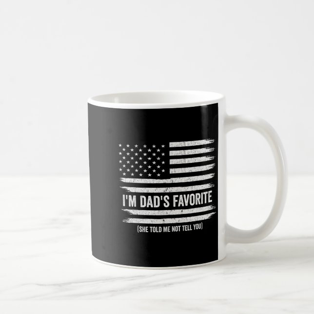 Funny Dads Favorite Child Son Daughter I'm Dad's F Kaffemugg (Höger)