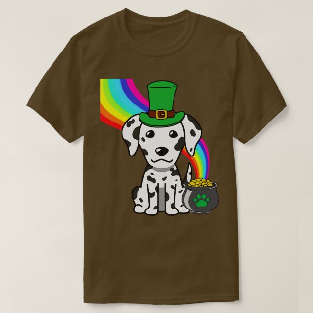 Funny Dalmatian Celebrates St patricks day T Shirt (Design framsida)