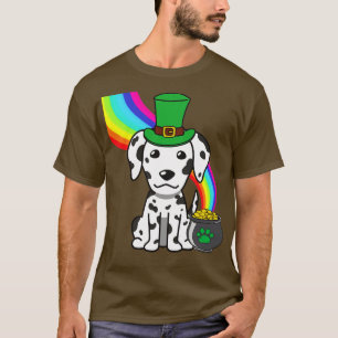 Funny Dalmatian Celebrates St patricks day T Shirt