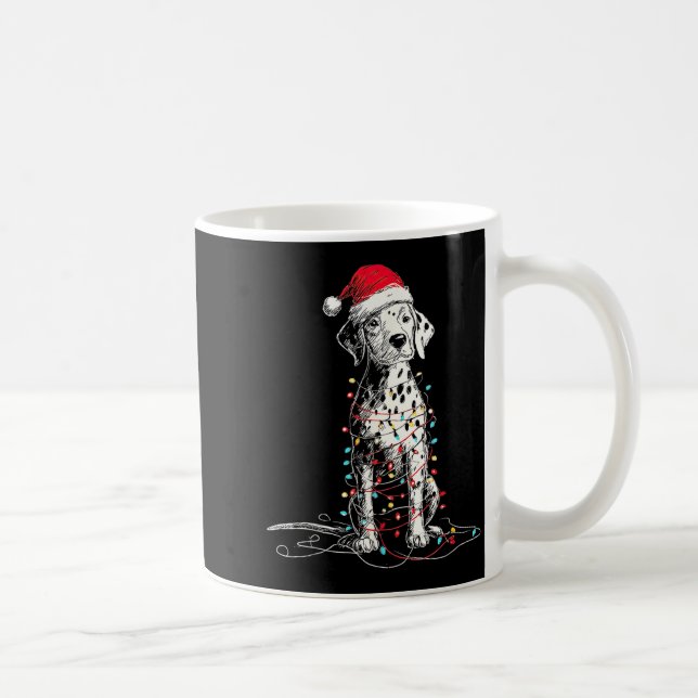 Funny Dalmatian Christmas Graphics Dog Lights Love Kaffemugg (Höger)