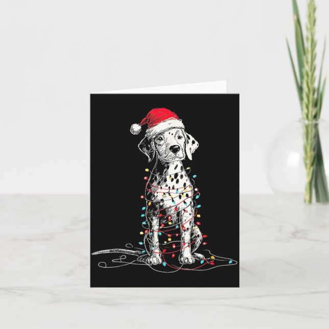 Funny Dalmatian Christmas Graphics Dog Lights Love Kort (Framsida)