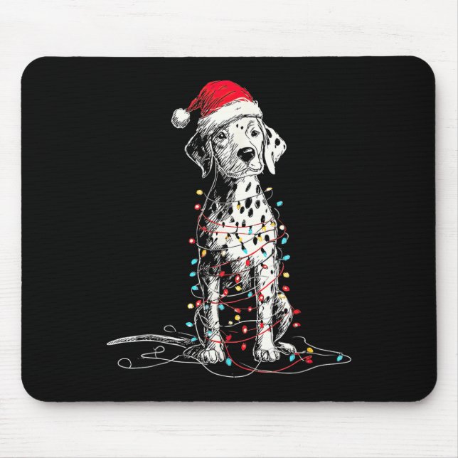 Funny Dalmatian Christmas Graphics Dog Lights Love Musmatta (Framsidan)
