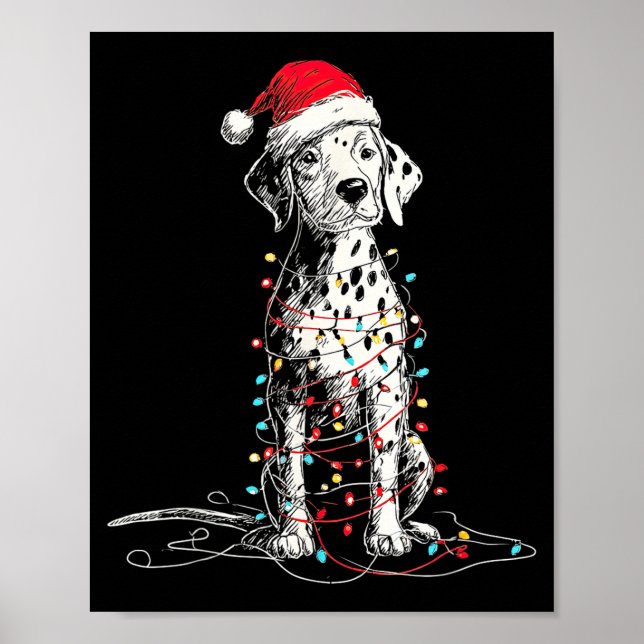 Funny Dalmatian Christmas Graphics Dog Lights Love Poster (Framsidan)
