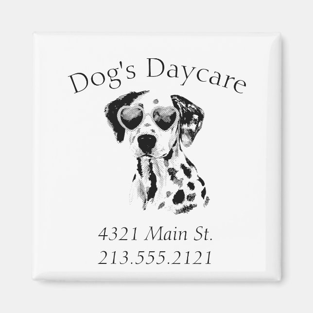 Funny Dalmatian Hund Business Magnet (Framsidan)