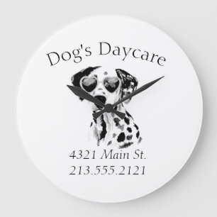 Funny Dalmatian Hund Business Stor Klocka
