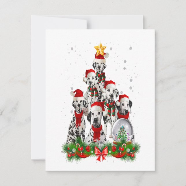 Funny Dalmatian Hund Julgran Gift Inbjudningar (Framsida)