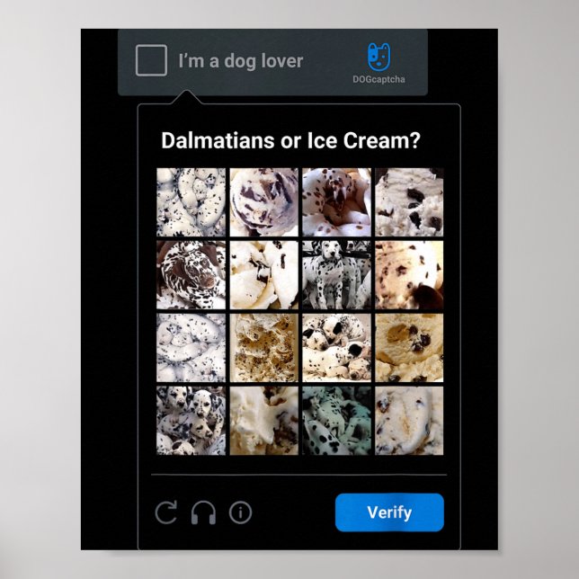 Funny Dalmatian Or Ice Cream Meme Dog Mom Dog Dad  Poster (Framsidan)