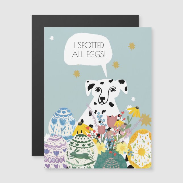 Funny Dalmatien Hund Abstrakt Eggs Glad påsk (Fram/baksida)