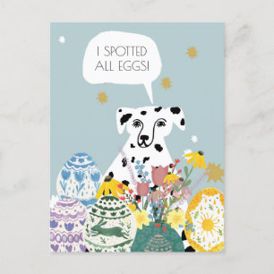 Funny Dalmatien Hund Abstrakt Eggs Glad påsk Vykort
