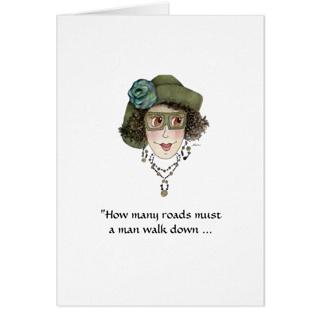 Funny Dam Frågar Borttappad Man Card OBS Kort (Framsidan)