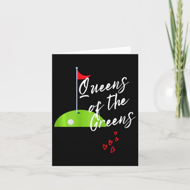 Funny Dam Golf Grönts Women Queens Kärlek Golfing Kort (Framsida)