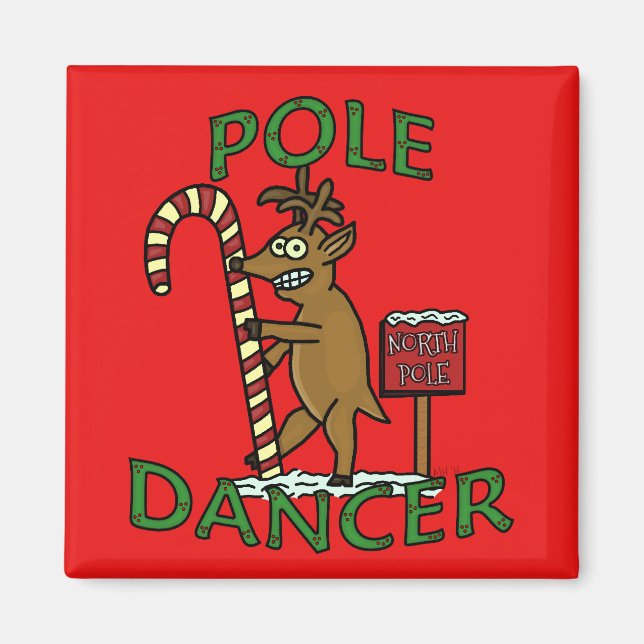 Funny Dancer jul Reindeer Pun Magnet (Framsidan)