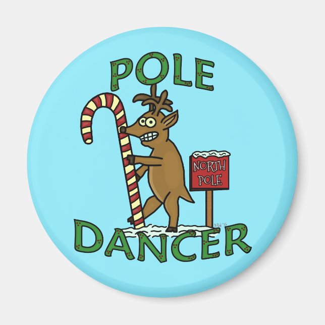 Funny Dancer jul Reindeer Pun Magnet (Framsidan)