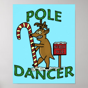 Funny Dancer jul Reindeer Pun Poster