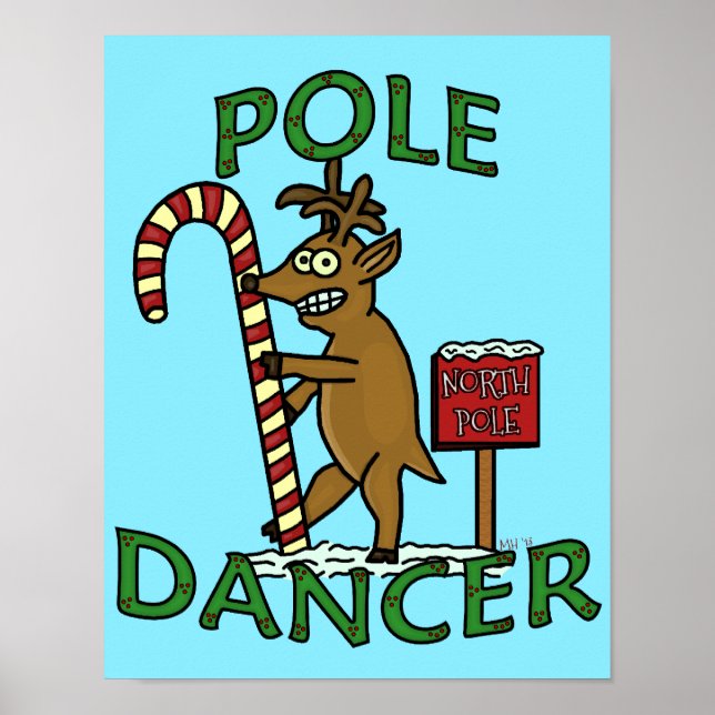Funny Dancer jul Reindeer Pun Poster (Framsidan)