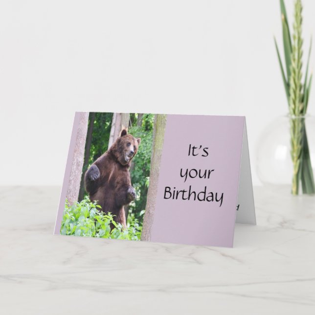 Funny Dancing Bear Birthday Animal Humor Kort (Framsida)