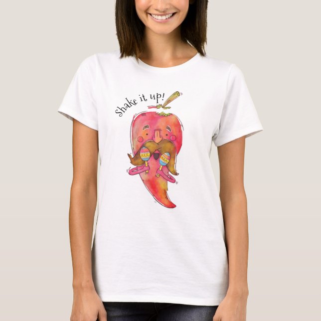 Funny Dancing Chile Pepper Tee (Framsida)