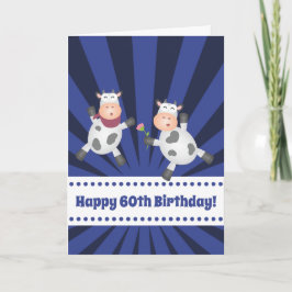Funny Dancing Cow Couple Lycklig 60:e födelsedagen Kort