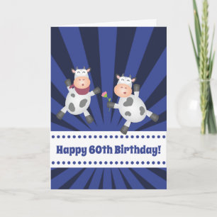 Funny Dancing Cow Couple Lycklig 60:e födelsedagen Kort